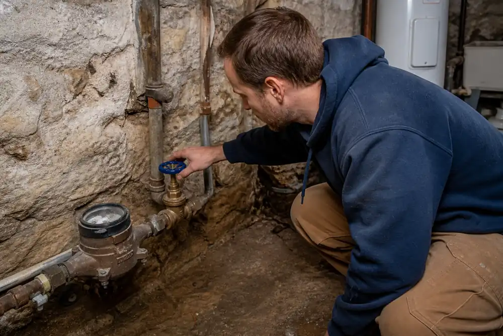 Two plumbers running a sewer camera inspection at a Marysville home